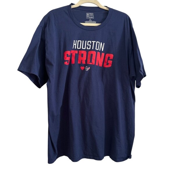 NFL Pro Line Fanatics Houston Strong Navy Blue T-Shirt 2XL 100% Cotton Mens Tee - Picture 1 of 5